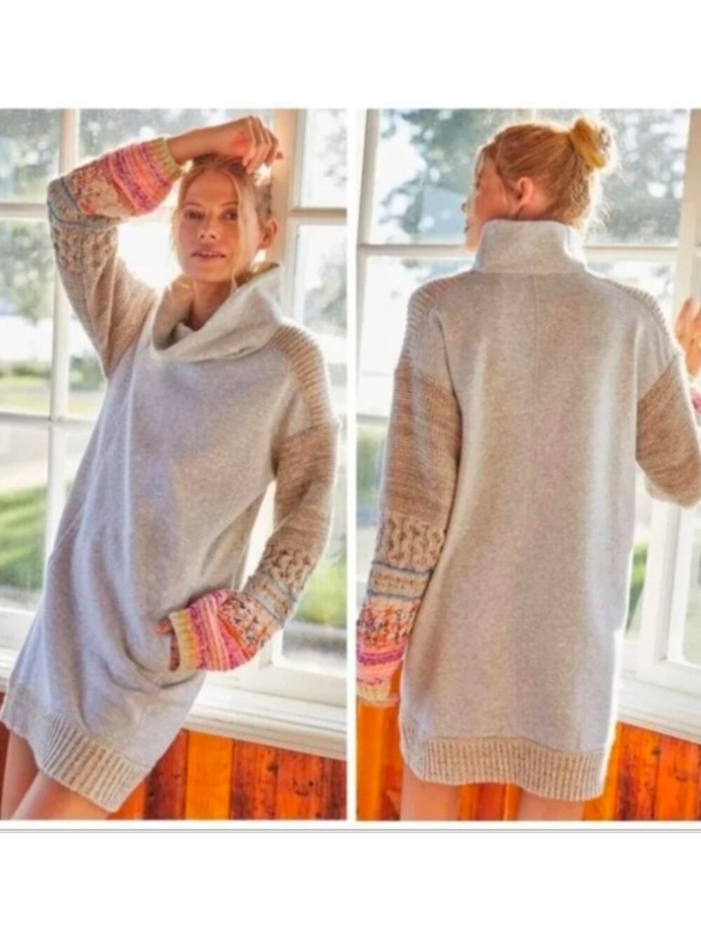 Anthropologie Daily Practice Knit Sleeve Sweater Dress